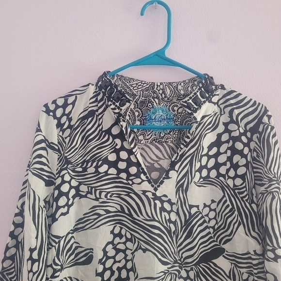 Robert Graham Valentina Tunic black and white print Size Small - Picture 5 of 14